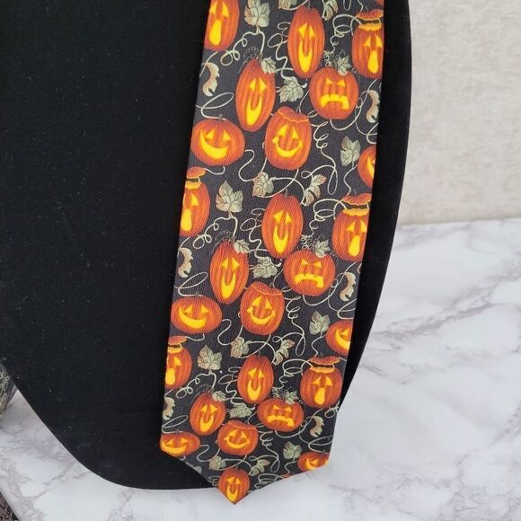 Nordstrom J.Z. Richards Vintage Jack-O-Lantern Necktie Halloween Pumpkin - Picture 5 of 7